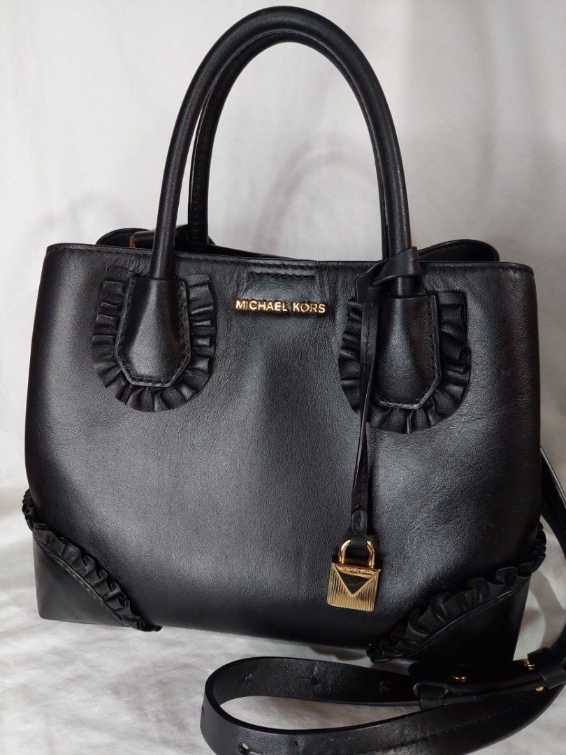 MICHAEL KORS Black Ruffle Bag Authentic Luxury Bags Wallets on