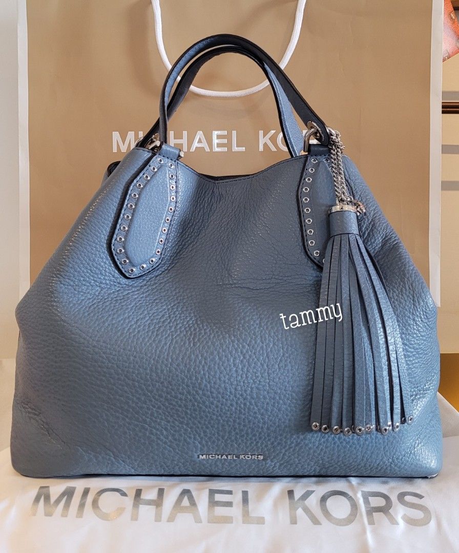 Just Gorgeous Studio | Michael Kors Tassel Bag Charm Blue