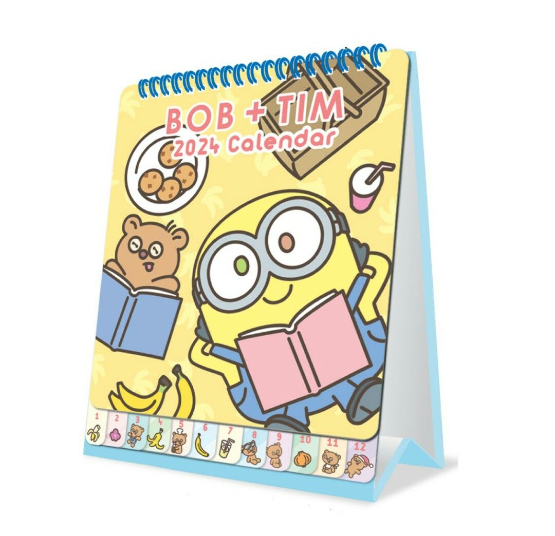 ⚡Minions 2024 年座枱月曆⚡, 興趣及遊戲, 書本 & 文具, 雜誌及其他 Carousell