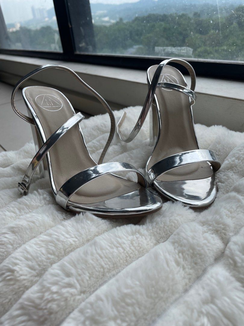 Missguided silver heels shop