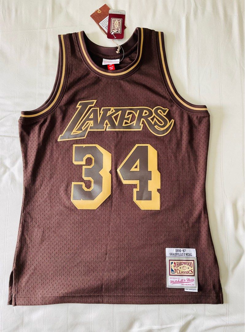  Mitchell & Ness Shaquille O'Neal Lakers 1996-97 Swingman Jersey  Black & Light Blue (Los Angeles Lakers, Large) : Sports & Outdoors