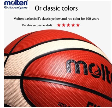 MOLTEN Basketball FIBA GG7X Size 7 Indoor Outdoor Basketball Court