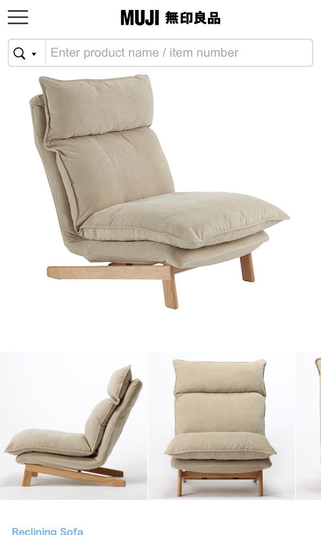 Muji Recliner chair Furniture Home Living Furniture Chairs on