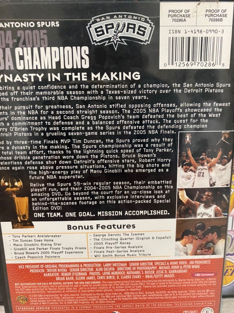 Nba Champions 1999: San Antonio Spurs (DVD)