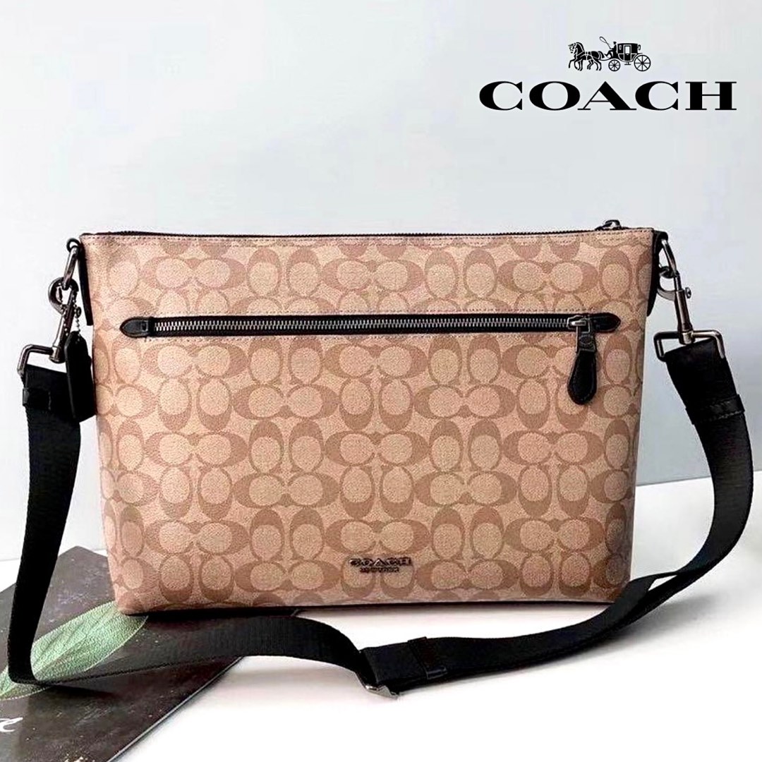 New Coach Original 78722 Brown Graham Soft Messenger Women Men Crossbody Sling Bag with Full Set of Coach Package