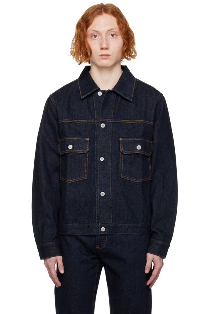 NEW Helmut Lang Navy Denim Jacket in L Men s Fashion Coats