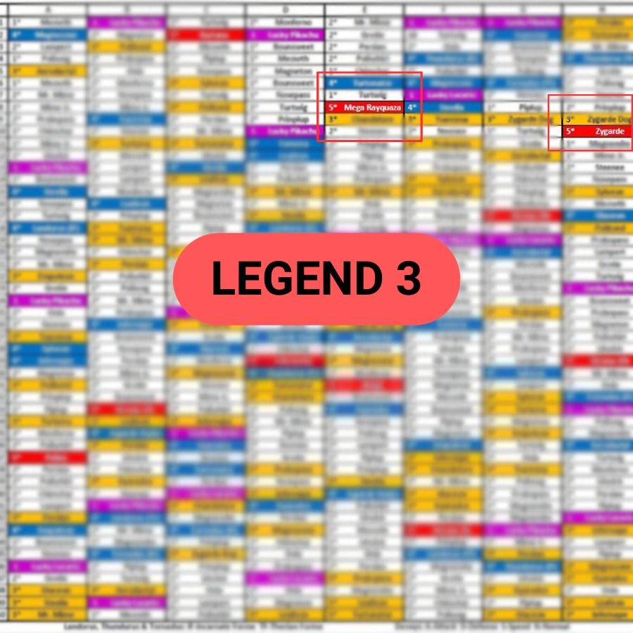 NEW* Rush 1 and Legend Part 4/3/2 Pokemon Gaole Sequence List