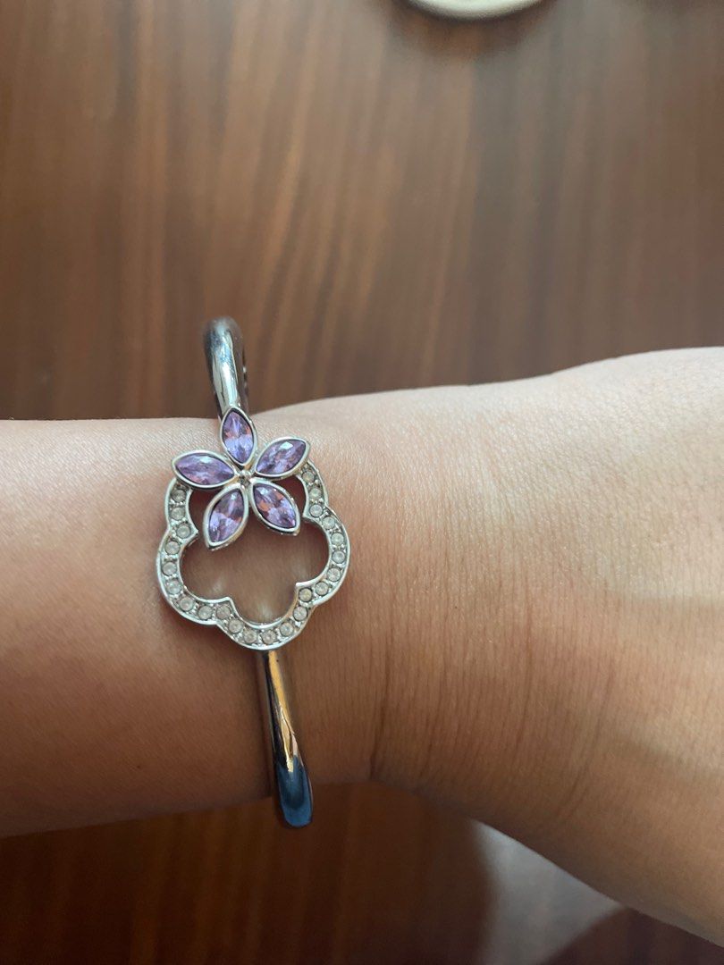 NEW Swarovski Crystal Bracelet with purple crystal Women s