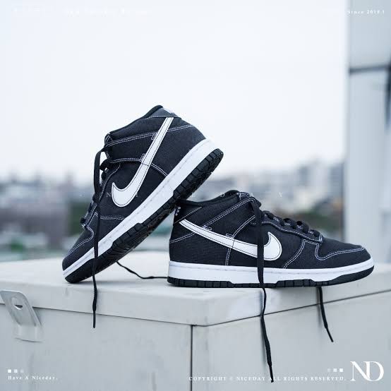 Nike Dunk Mid Black Canvas Men s Fashion Footwear Sneakers on Carousell