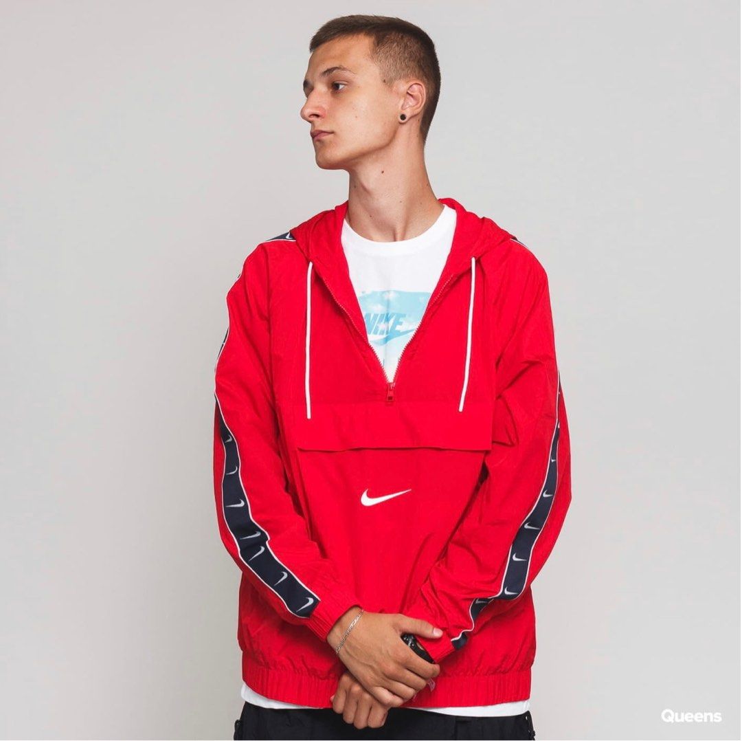 Nike swoosh woven jacket red top