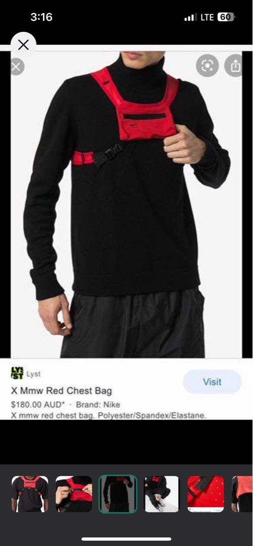 Chest bag nike mmw sales
