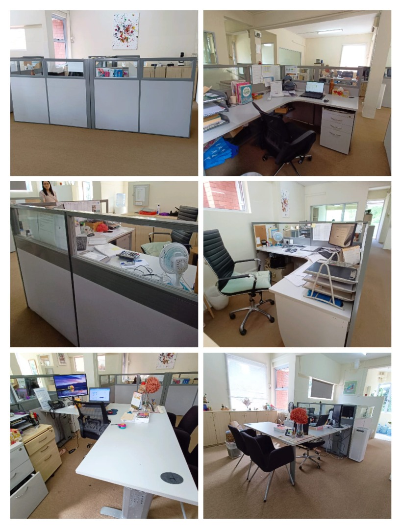 Office Settings Table and Cubicle with Side Drawers, Furniture & Home ...