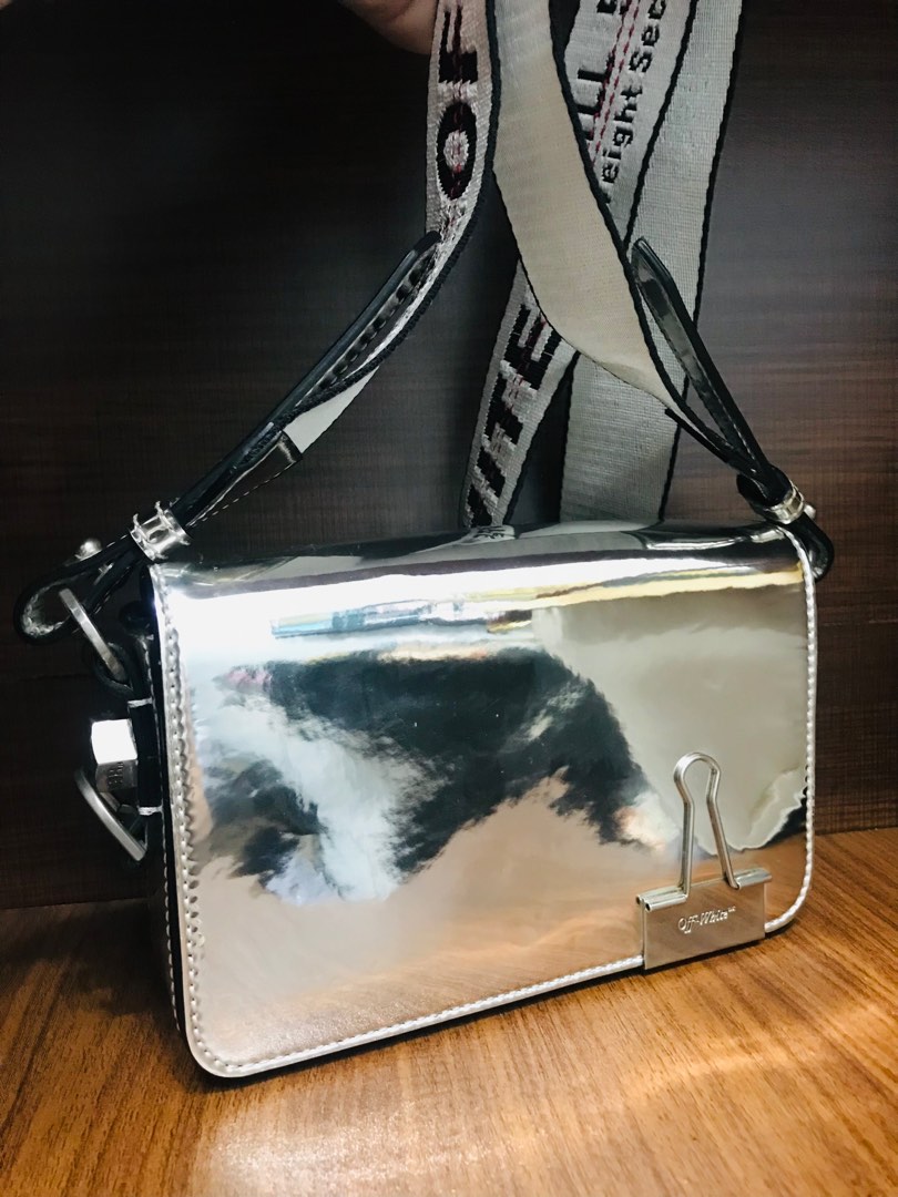 Off white sales bag silver