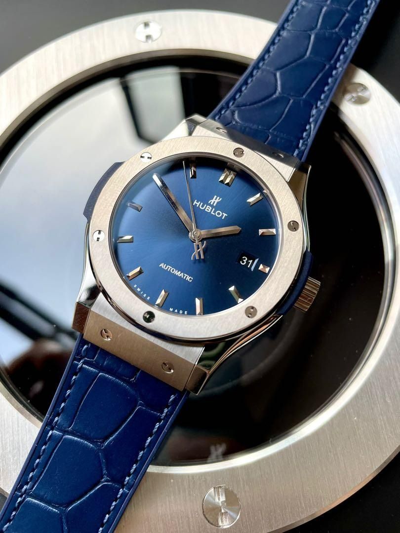 Hublot Classic Fusion Blue Men's Watch with Leather Strap