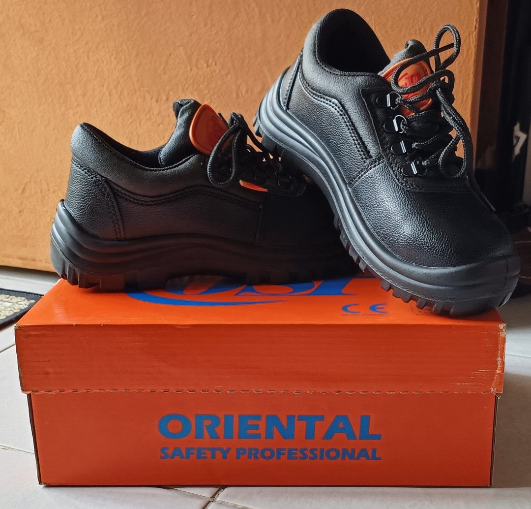 OSP 868B Safety Boot Steel Toe Cap Split Leather Black CE EN 20345 Singapore Safety Standard