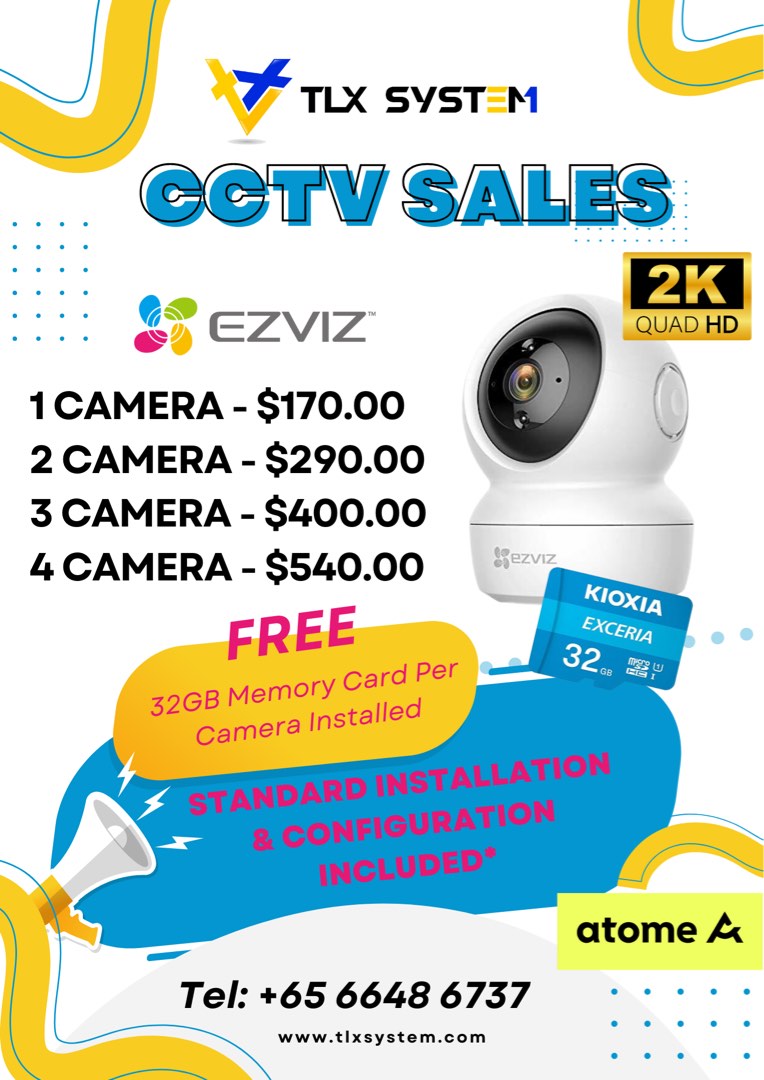Package Price for 14 Cameras EZVIZ C6N 2K 4MP QHD WiFi Pan Tilt