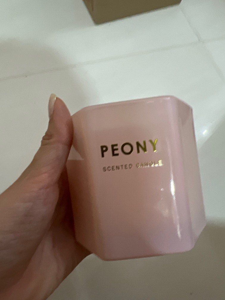 Peony Scented Candle, Furniture & Home Living, Home Fragrance on Carousell