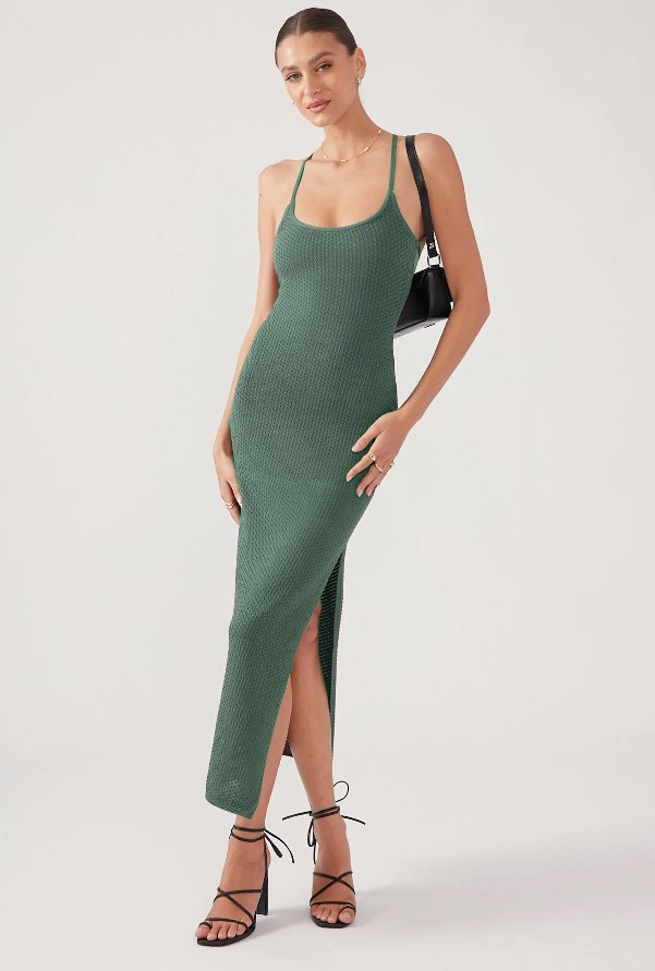 slim fit dress slacks Forest Green Vintage Lace Detail Bodycon Midi Pencil Dress – Pretty Kitty  Fashion main image 1