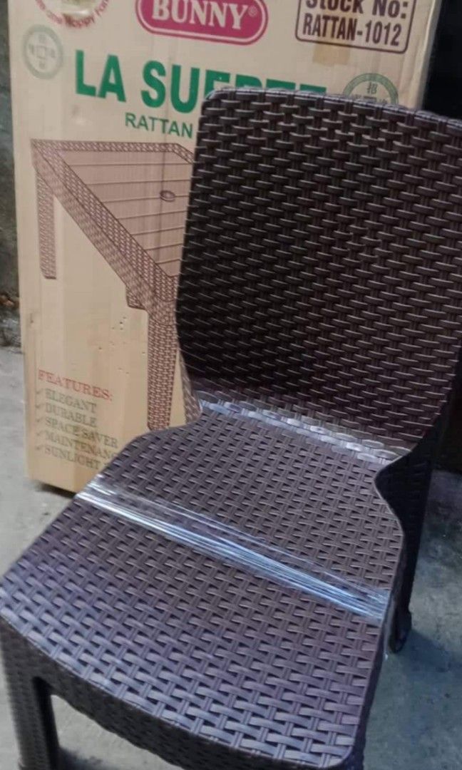 Plastic Rattan Chair (Category: Chairs) located in Manila. Submitted by katttt214 (Listing ID 1243662119, Image 3). Description: Plastic Rattan Chair only On hand Brand new retail/ wholesale Colors : Black Brown Beige Orange Green Cod / gcash.