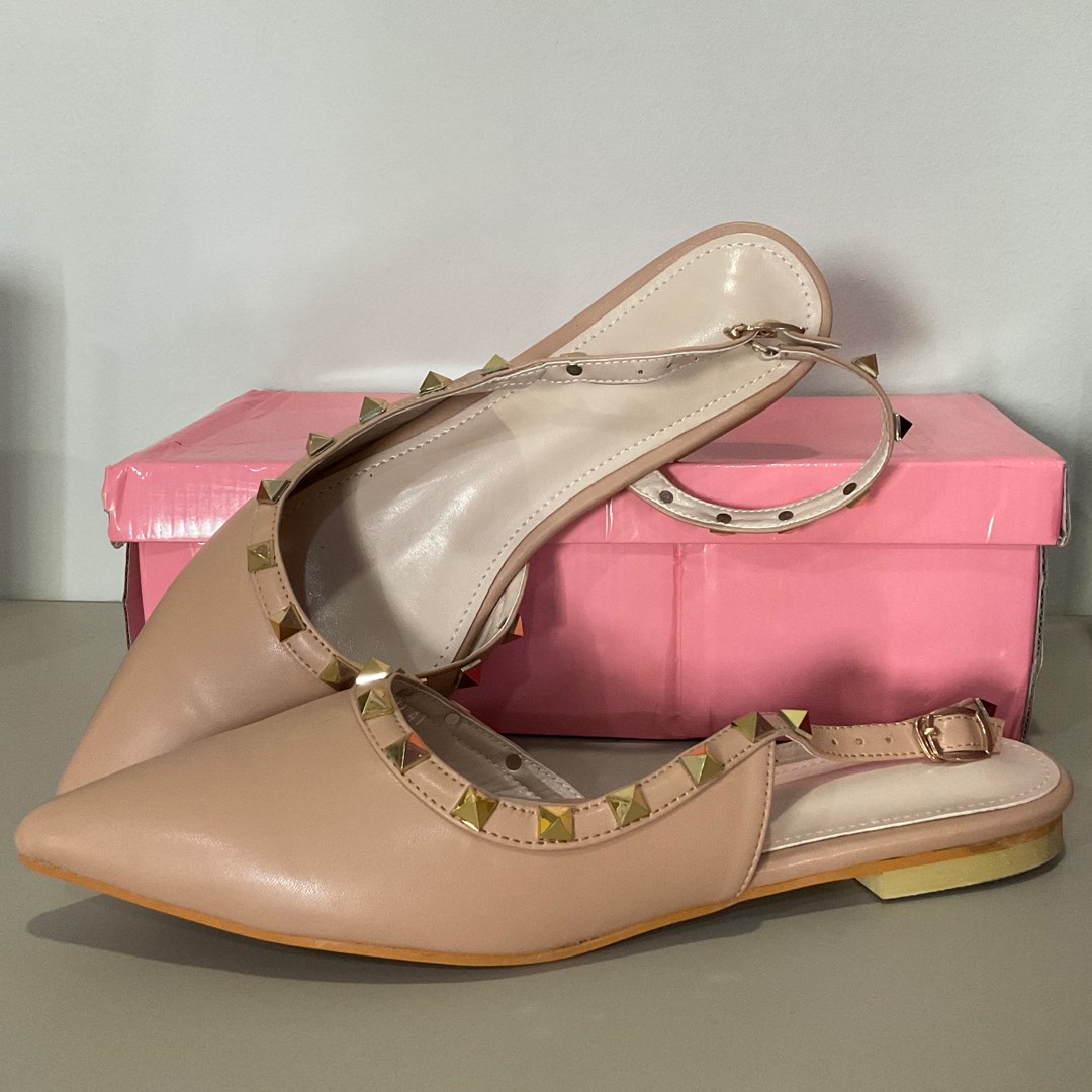 Pink 2025 studded flats