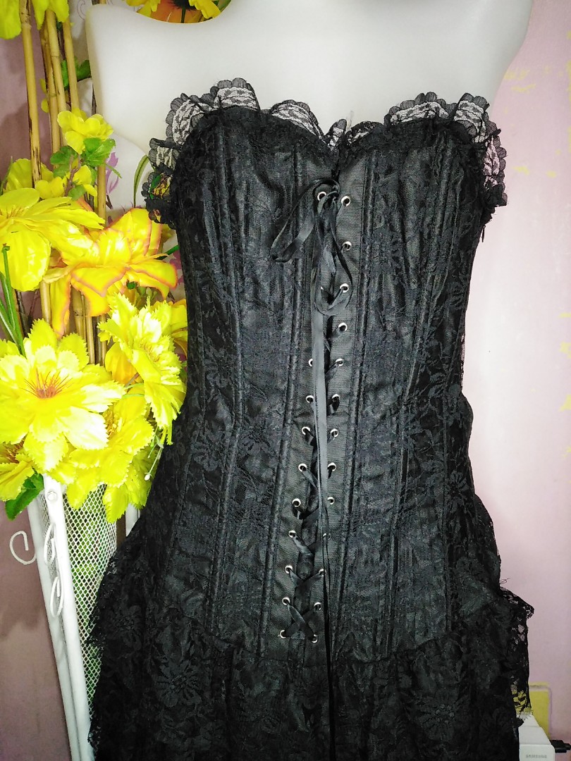 Black Lace Gothic Corset