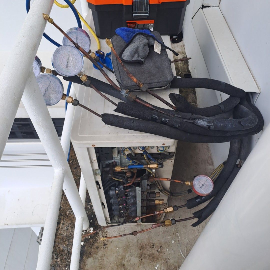 Pressure Test Aircon , 16/10/2023 updated, for gas leaking, TV & Home