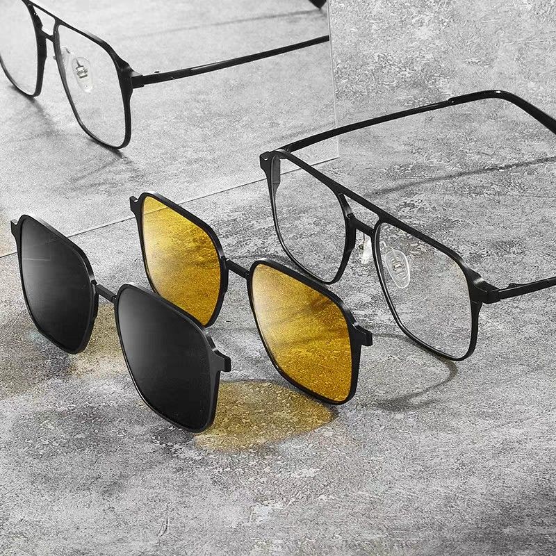 1pc New Black Aluminum-Magnesium Polarized Sunglasses For Men