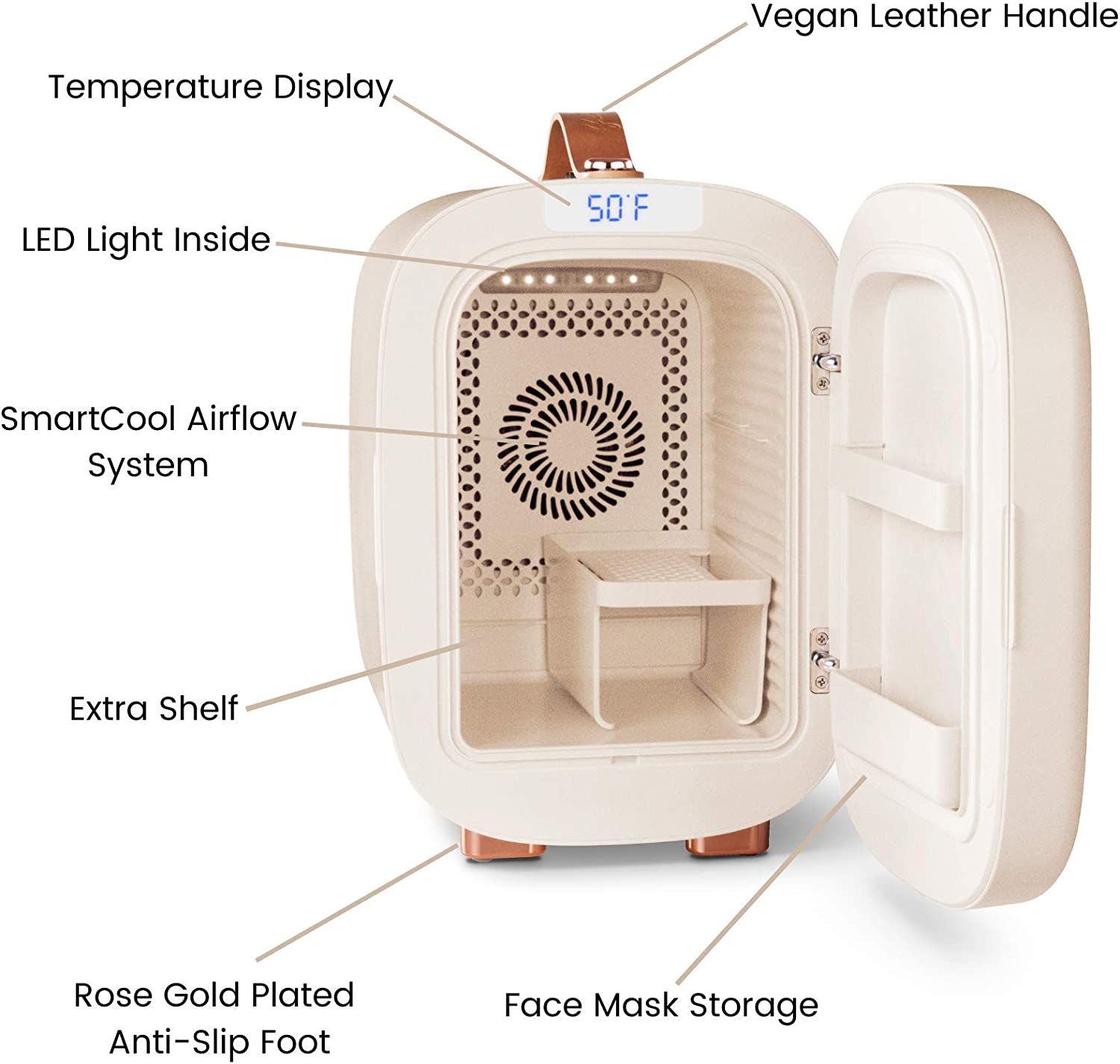 QUBI Mini Fridge, Professional Skincare Fridge, Mini Cosmetics Makeup
