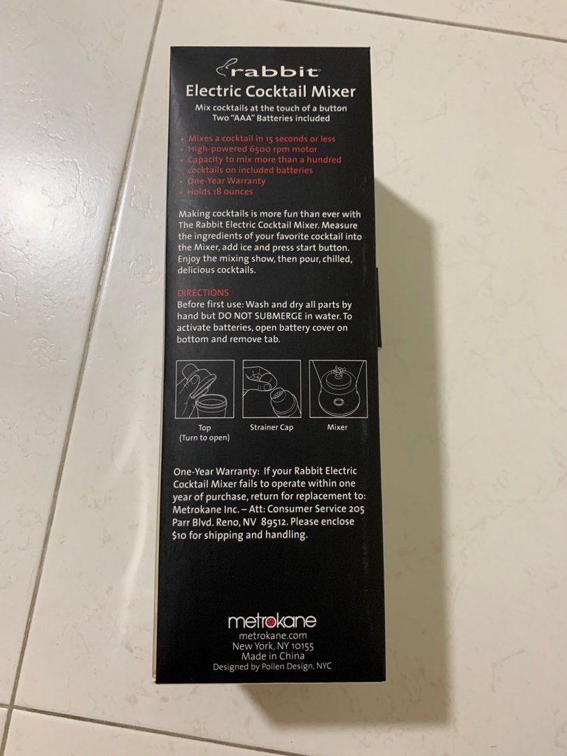 Rabbit Electric Cocktail Mixer, TV & Home Appliances, Kitchen