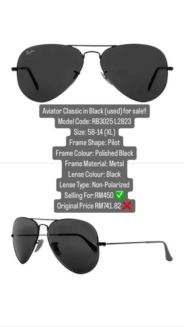 Aviator hotsell classic black