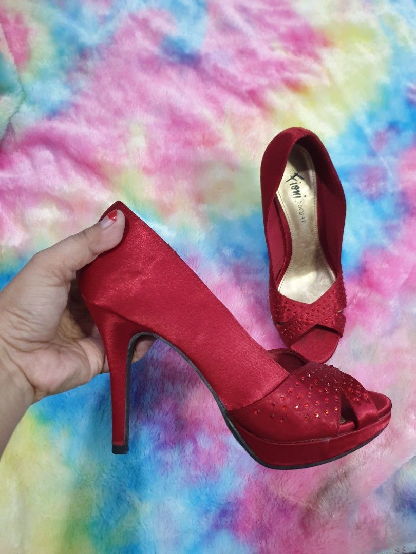 RED ELEGANT 4 HIGH HEELS LADIES SHOES SIZE 5