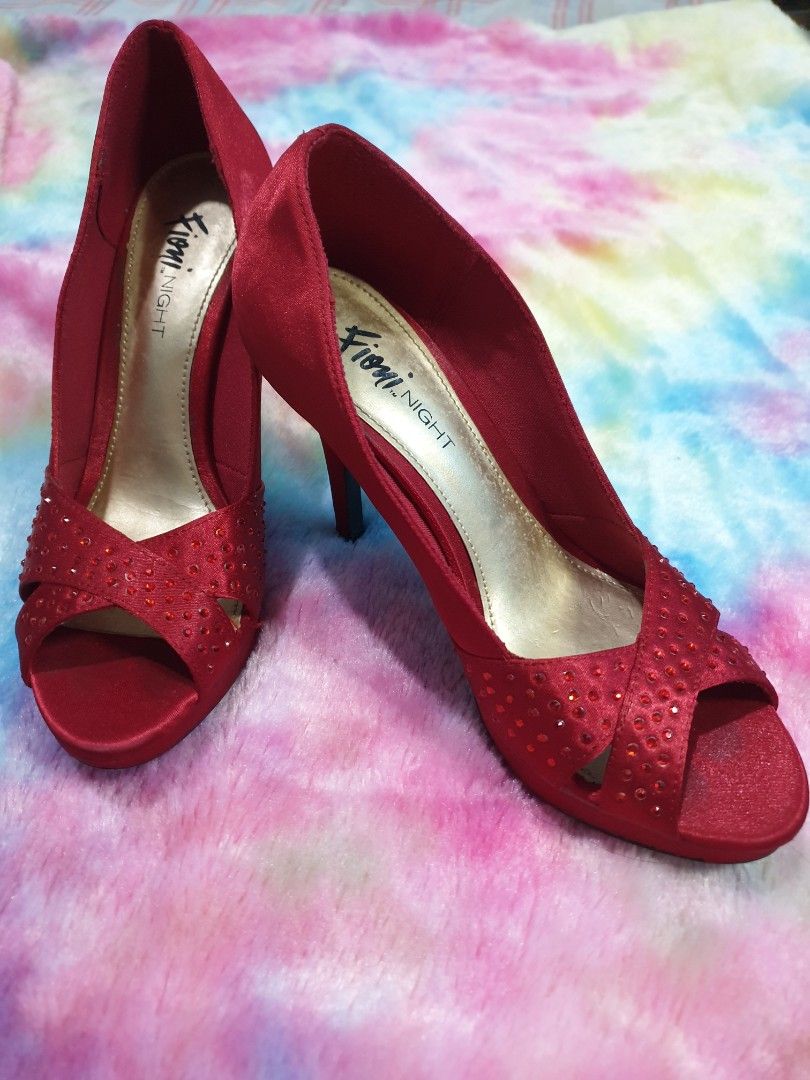 RED ELEGANT 4 HIGH HEELS LADIES SHOES SIZE 5