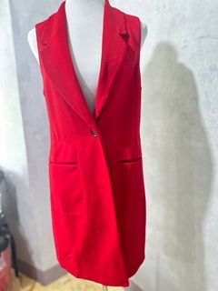 ENSEMBLES Red Waistcoat Vest Long