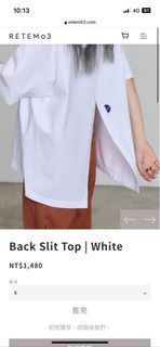 Retem03 | Back Slit Top | White S