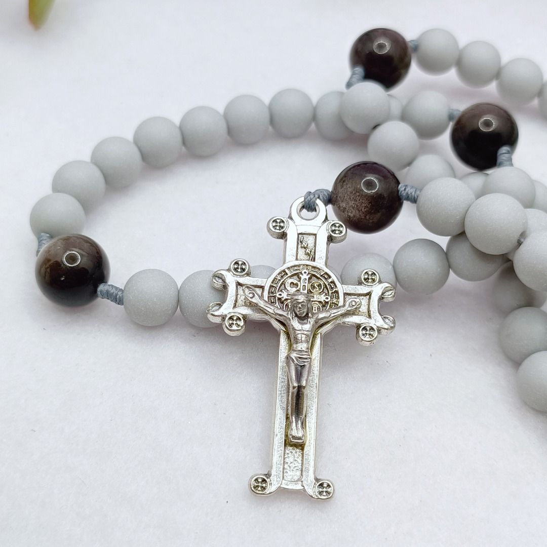Real silver rosary beads on sale