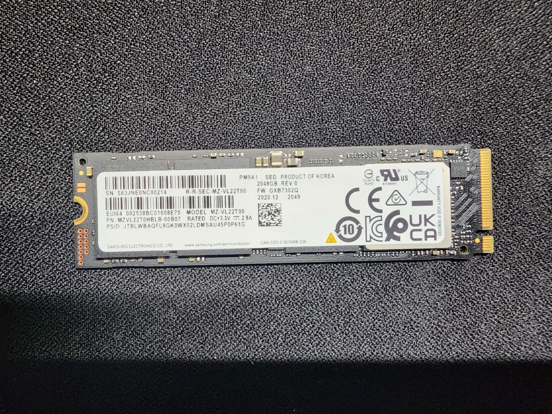 Samsung SSD M.2 2TB PM9A1 980 PROのOEM版-