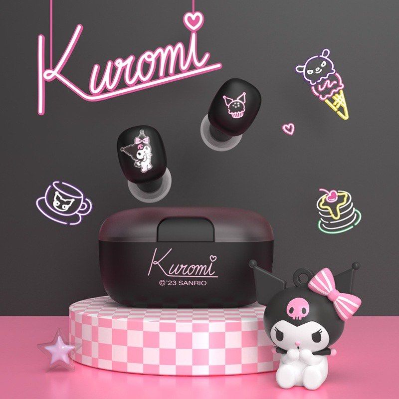 Sanrio Characters kawaii wireless Bluetooth earphone / earbuds Kuromi