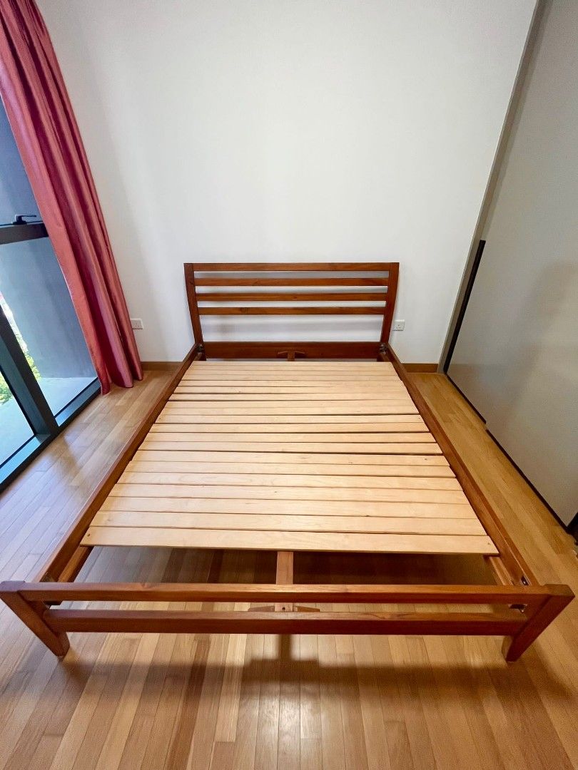 SCANTEAK Wood Bed Frame