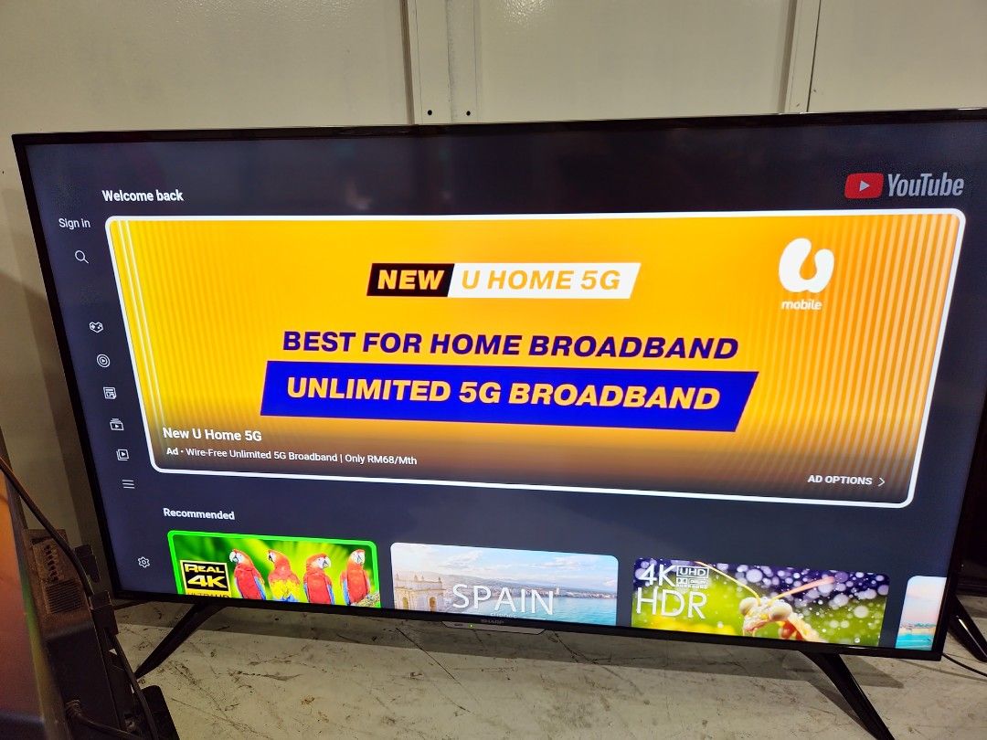 SHARP 50"INCH ANDROID 4K SMART TV, TV & Home Appliances, TV