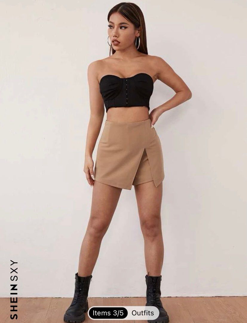 SHEIN Split Skort (Category: Skirts) located in Subang Jaya. Submitted by hansssolo (Listing ID 1243695235, Image 3). Description: NEVER WORN BEFORE, NO TAG. Rp: 33myr Selling for: 25myr Reason to let go:- Lost weight and couldnt fit me anymore. Too loose for me. Non see through. .
