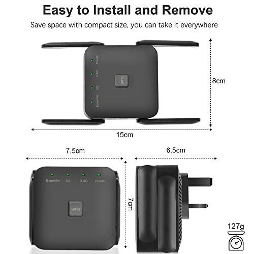 WiFi Extender Signal Booster, Covers Up to 3000sq.ft and 35 Devices, WiFi  Range Extender, WiFi boosters for The House,with Ethernet Port, Easy