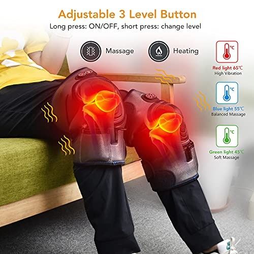 Stockist.SG] Heated Vibration Knee Massager, Heated Knee Brace Wrap with  Massage, Rechargeable Electric Heating pad Knee Warmer, Knee Support Heat  pad, Leg Massager, Best Gifts for Mom Dad Women Men(1 Pair)-Silver, Health
