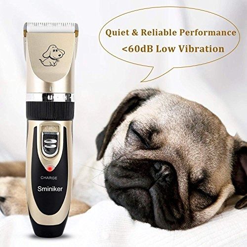 Sminiker professional low noise rechargeable cordless cat and dog clippers top