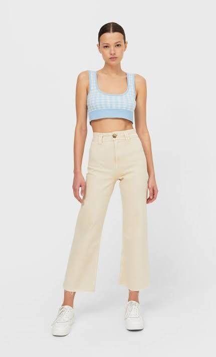 Stradivarius Khaki Culotte Jeans Women s Fashion Bottoms Jeans on Carousell