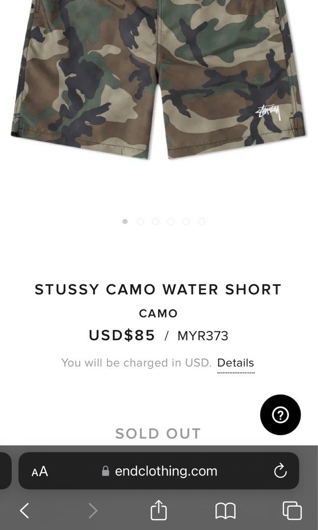 Stussy Japan Camo Shorts Men s Fashion Bottoms Shorts on Carousell
