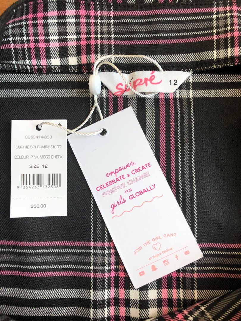 Pink plaid top skirt australia