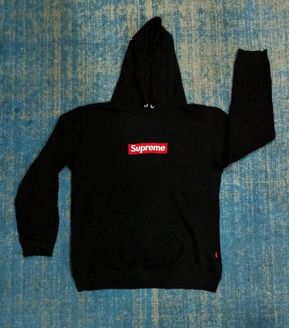 Supreme black and red 2025 hoodie