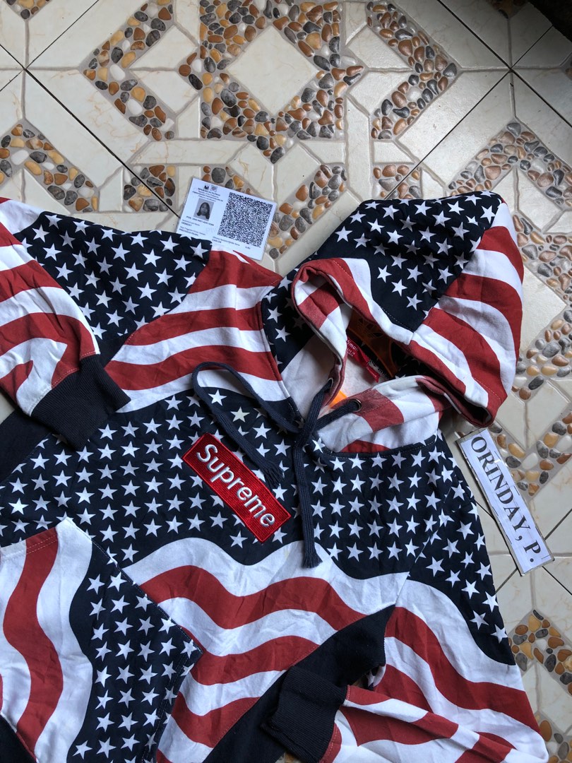 Compare Lowest Prices Supreme Box Logo Hoodie American Flag