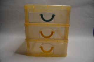 Transparent Yellow Storage 3 Layers small mini drawer desk storage