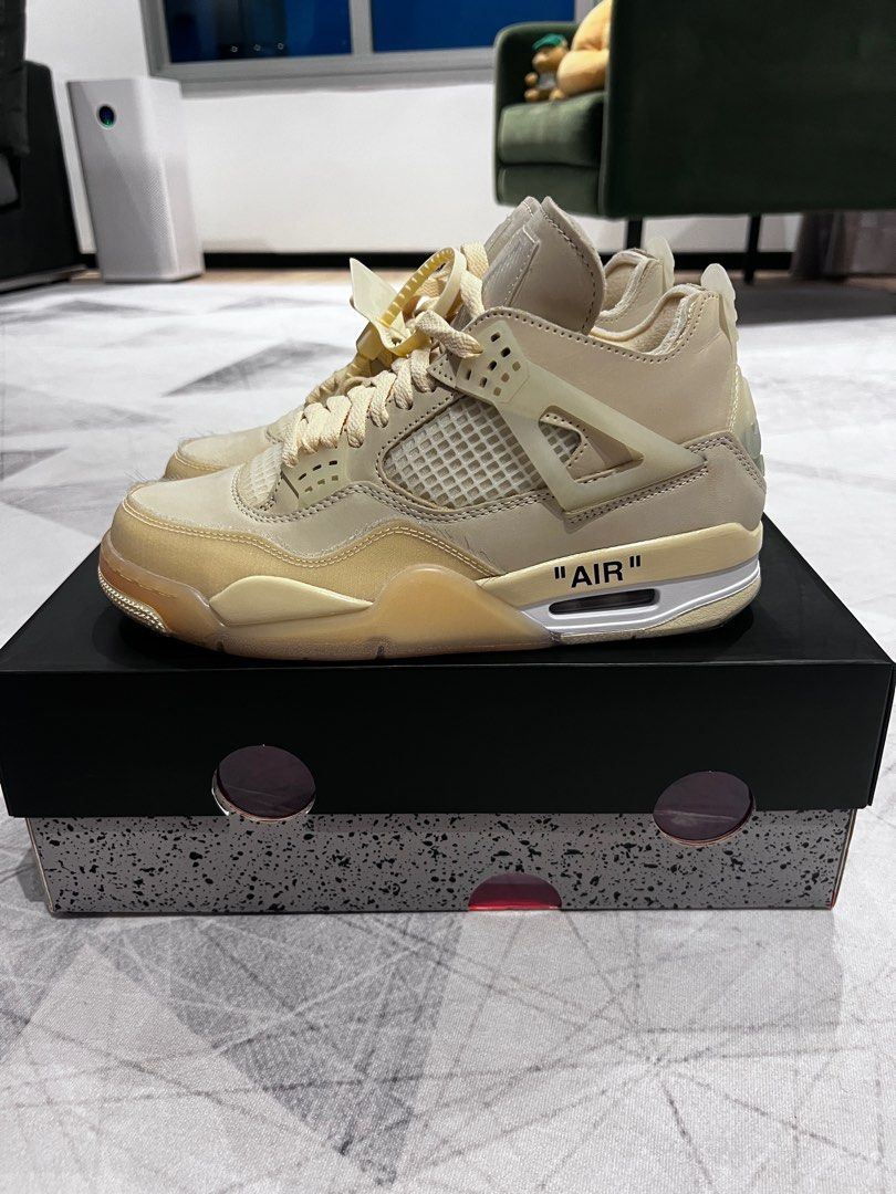 US7.5M US9W Off White x Air Jordan 4 SP Sail Men s Fashion
